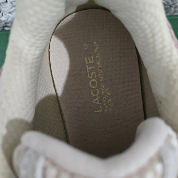 Lacoste Women's Pink and Cream Sneakers L003 Neo Shot Size 7.5 - Picture 10 of 15